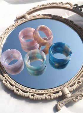 好货Korea Fashion Vintage Simple Aesthetic Acetate Colorful
