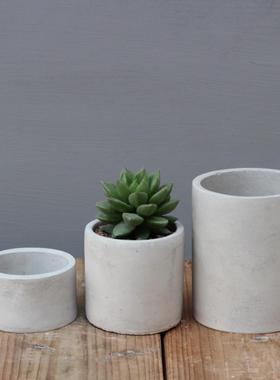 北欧简约水泥小花盆仙人球植物多肉仙人掌陶土迷你陶瓷粗陶陶盆