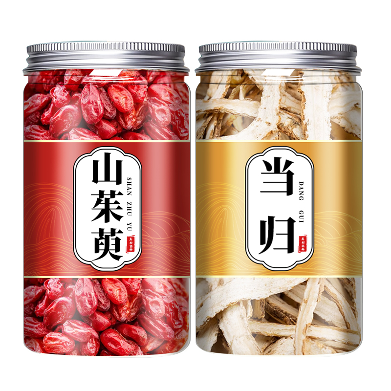 山萸肉当归中药材正品山茱萸当归片煮水煲鸡蛋泡水喝的功效与作用