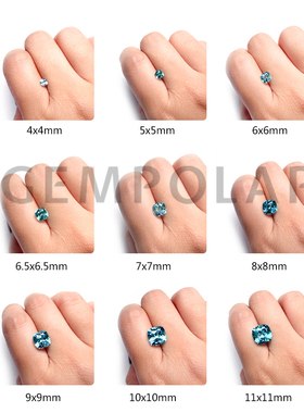 霓虹蓝阿斯切公主方枕形帕拉伊巴