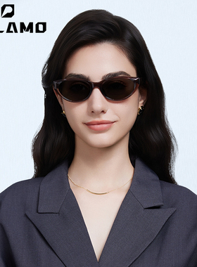 帕拉莫猫眼墨镜女2025新款高级感窄框复古时尚百搭防紫外线太阳镜