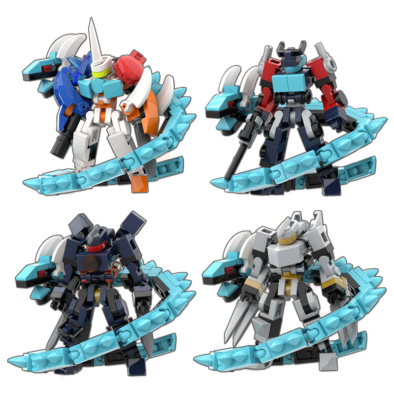 外骨骼战斗机器人积木moc环太平洋小型机甲小颗粒拼插儿童玩具男 - 图0