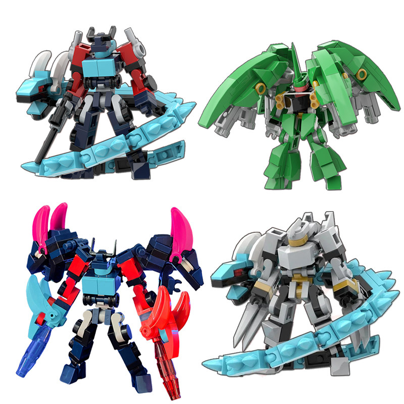 外骨骼战斗机器人积木moc环太平洋小型机甲小颗粒拼插儿童玩具男 - 图1