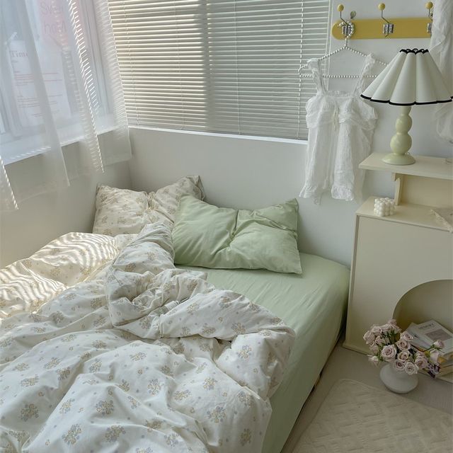 Li Meng Chunshui Jiancha Pure Cotton Small Floral Four-Piece Set of Cotton Bed Sheets Bedding