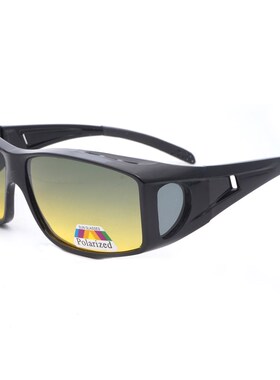 新款日夜两用双色镜片套镜近视专用偏光太阳眼镜司机高清男女墨镜