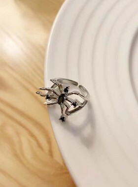 好货The diablo spider black gem opening index finger ring fe