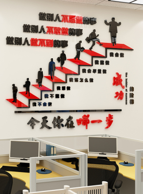 好货成功的楼梯间台阶办公司室墙面装饰贴纸企业文化团队氛围布置
