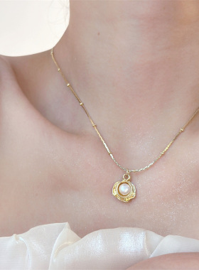 设计感缠绕天然珍珠项炼女 小众轻奢吊坠锁骨链 情人节礼物