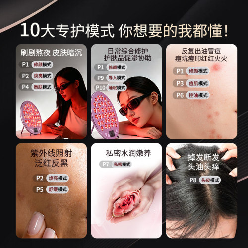 【新品】集怡嘉圆镜大排灯全身亮白嫩肤照灯痘痘暗沉红蓝光美容仪 - 图3