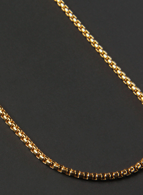 Simple Fashion Box Chains Necklace Men Titanium Steel Chain