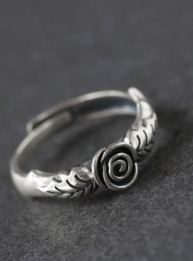 -Retro simple rose couple ring men and women personality tem