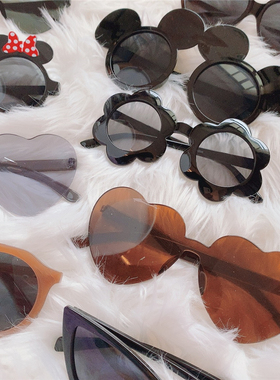 黑色系 土酷蹦迪夸张ins欧美复古猫眼方框圆框三角太阳眼镜墨镜女