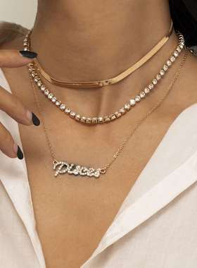 Jewelry simple retro flat snake claw chain multi-layer neckl