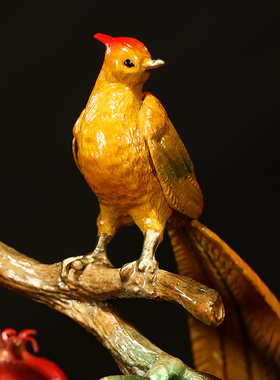 多子多福铜石榴摆件如意家居客厅酒柜玄关高端轻奢装饰品乔迁送礼