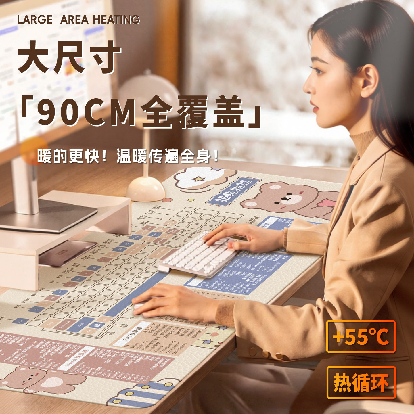 加热鼠标垫桌垫办公室桌面发热暖垫冬天学生写字暖手电热垫加热垫,淘宝优惠券,粉丝福利购,淘宝优惠卷