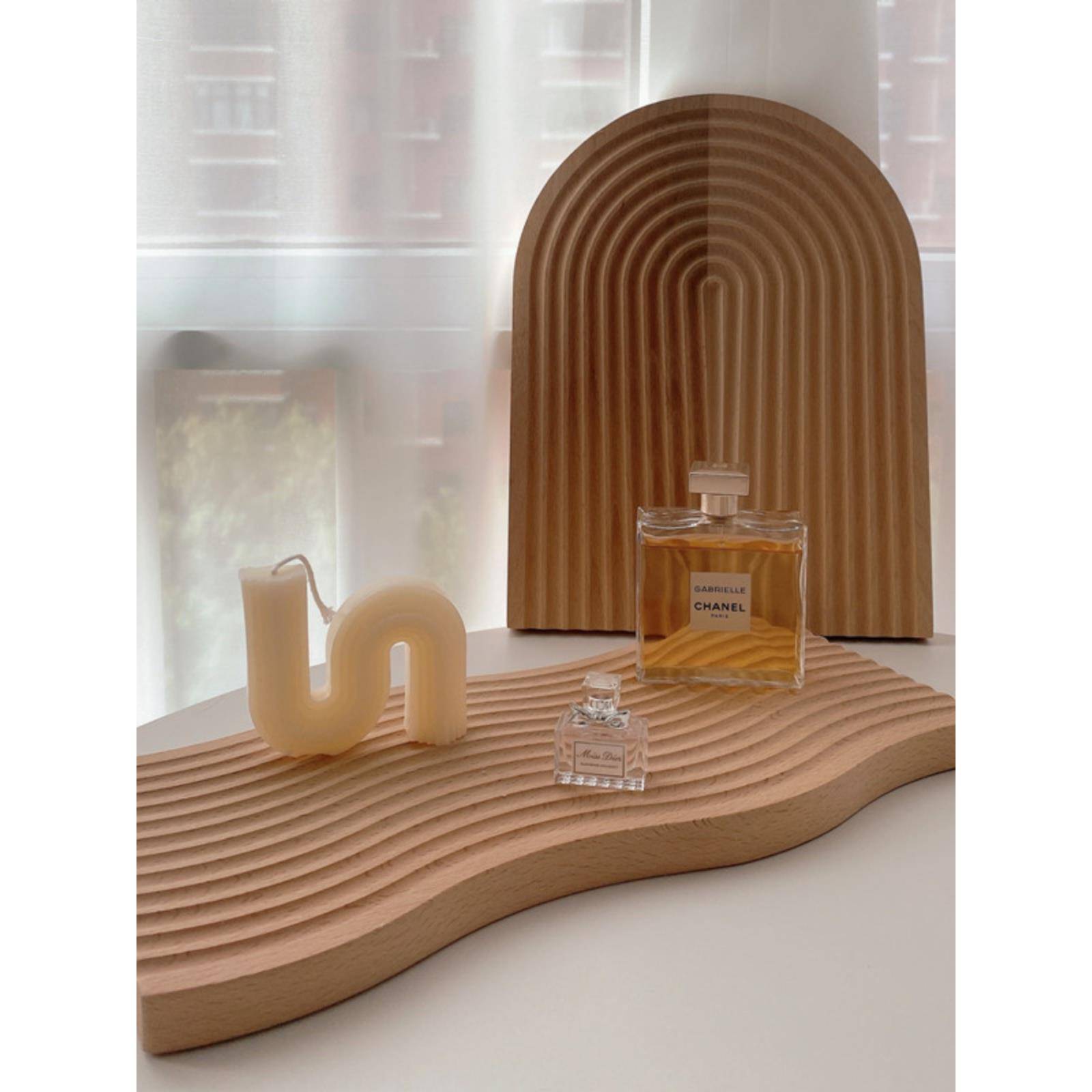 日式木质托盘香薰摆件收纳ins风 现代简约高档入户玄关茶几装饰品 - 图1