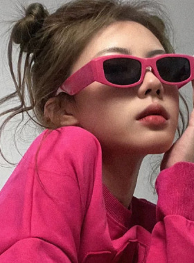 外贸时尚朋克小框字母太阳眼镜千禧辣妹嘻哈搞怪高级感小脸墨镜女