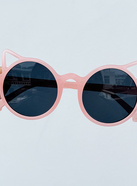 新款时尚儿童墨镜防晒遮阳猫耳朵卡通太阳镜男女宝宝造型眼镜