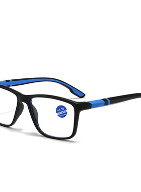 新款硅胶防滑防蓝光老花眼镜双色时尚简约耐摔中老年人适用眼镜男