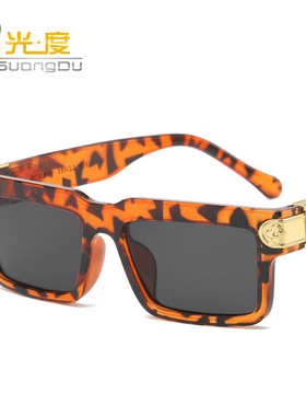 花朵金属配件方形眼镜个性太阳眼镜 欧美时尚太阳镜韩版潮流墨镜