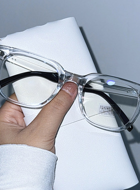 新款黑框眼镜近视可配度数防蓝光平光镜女小红书素颜方形眼镜框男