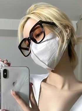 日落茶高级感时髦墨镜女夏季时尚防晒方形大框遮脸防紫外线太阳镜