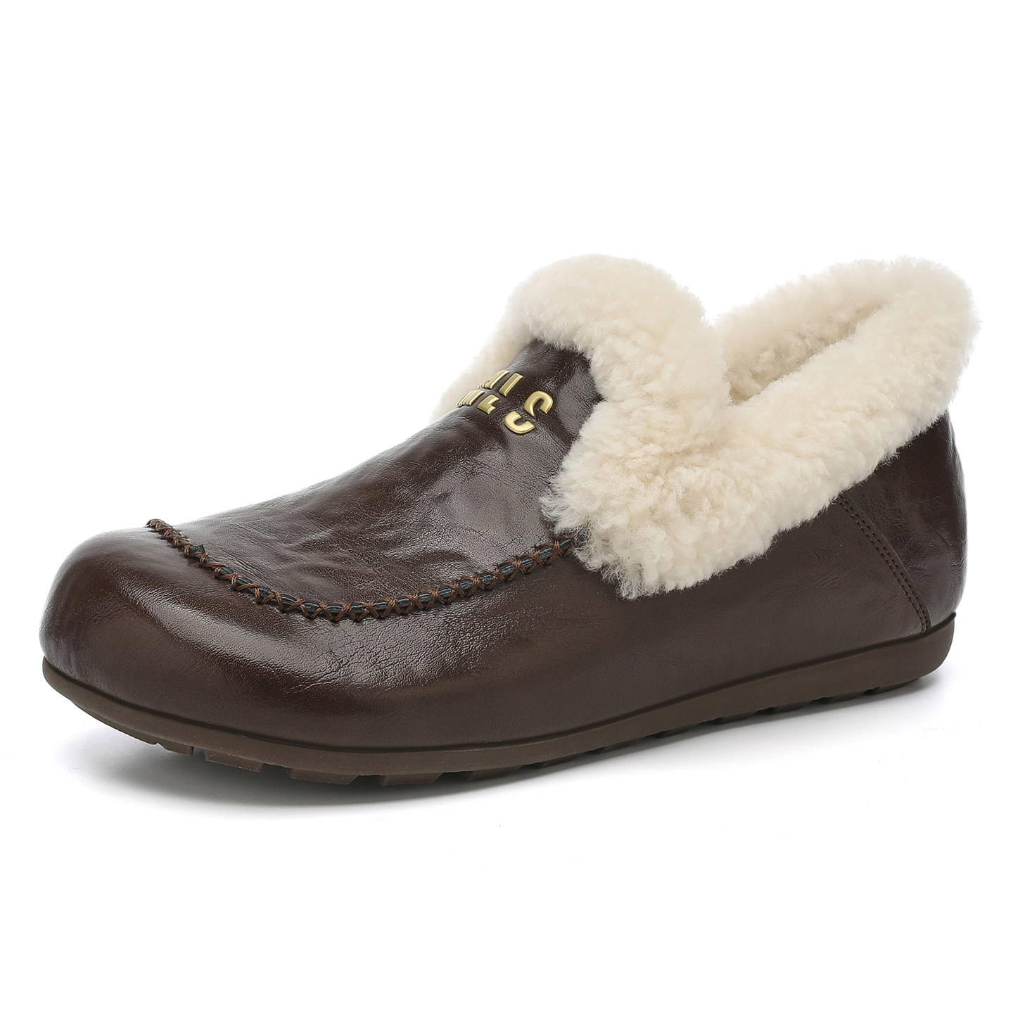 MILLIE'S/妙丽英伦风加绒保暖一脚蹬毛毛鞋女内增高乐福鞋休闲鞋,淘宝优惠券,粉丝福利购,淘宝优惠卷