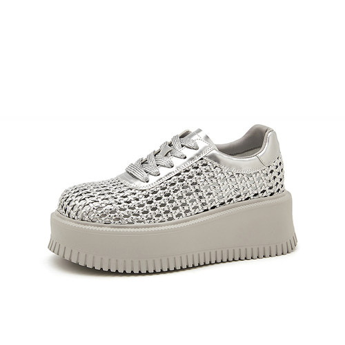 MILLIE'S/妙丽圆头厚底小个子经典百搭独特别致设计感休闲板鞋 - 图3