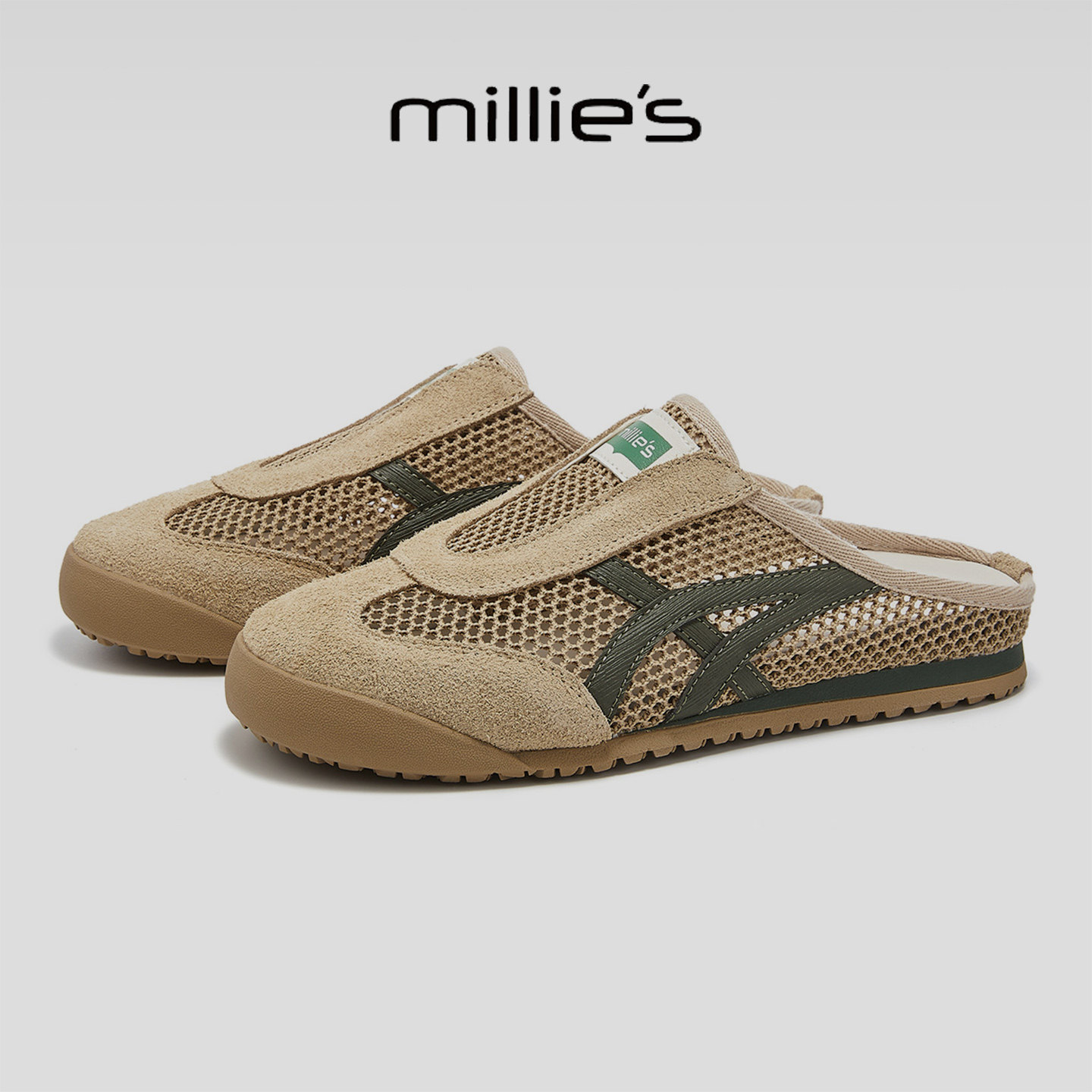 MILLIE'S/妙丽2025新款平底透气运动半拖女休闲百搭包头拖鞋,淘宝优惠券,粉丝福利购,淘宝优惠卷