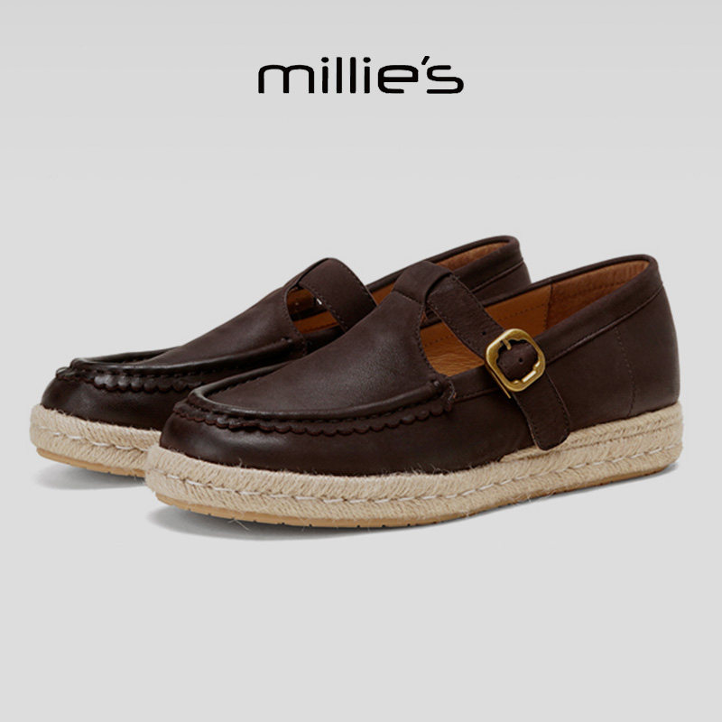 MILLIE'S/妙丽2025新款复古玛丽珍鞋女平底一字带芭蕾舞鞋,淘宝优惠券,粉丝福利购,淘宝优惠卷
