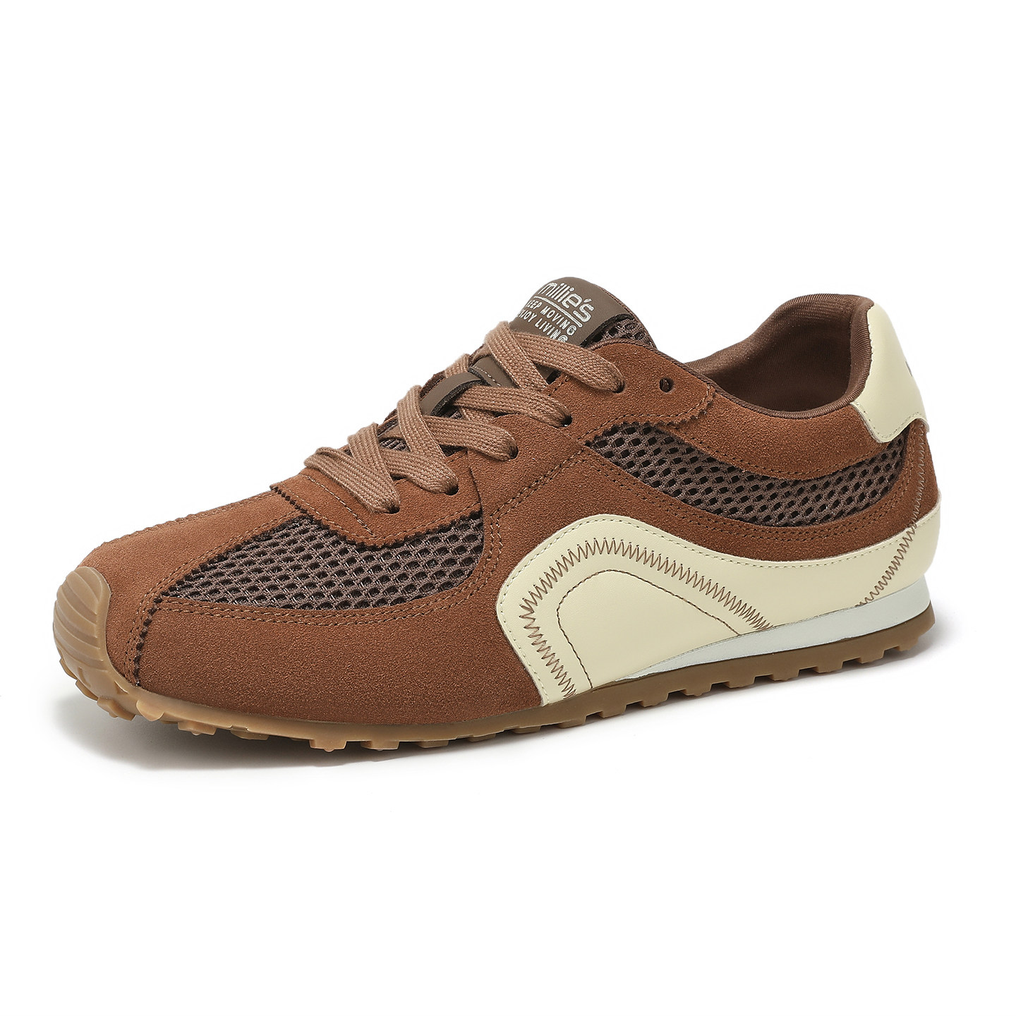 MILLIE'S/妙丽2025新款复古德训鞋女款平底透气网面阿甘鞋轻便,淘宝优惠券,粉丝福利购,淘宝优惠卷