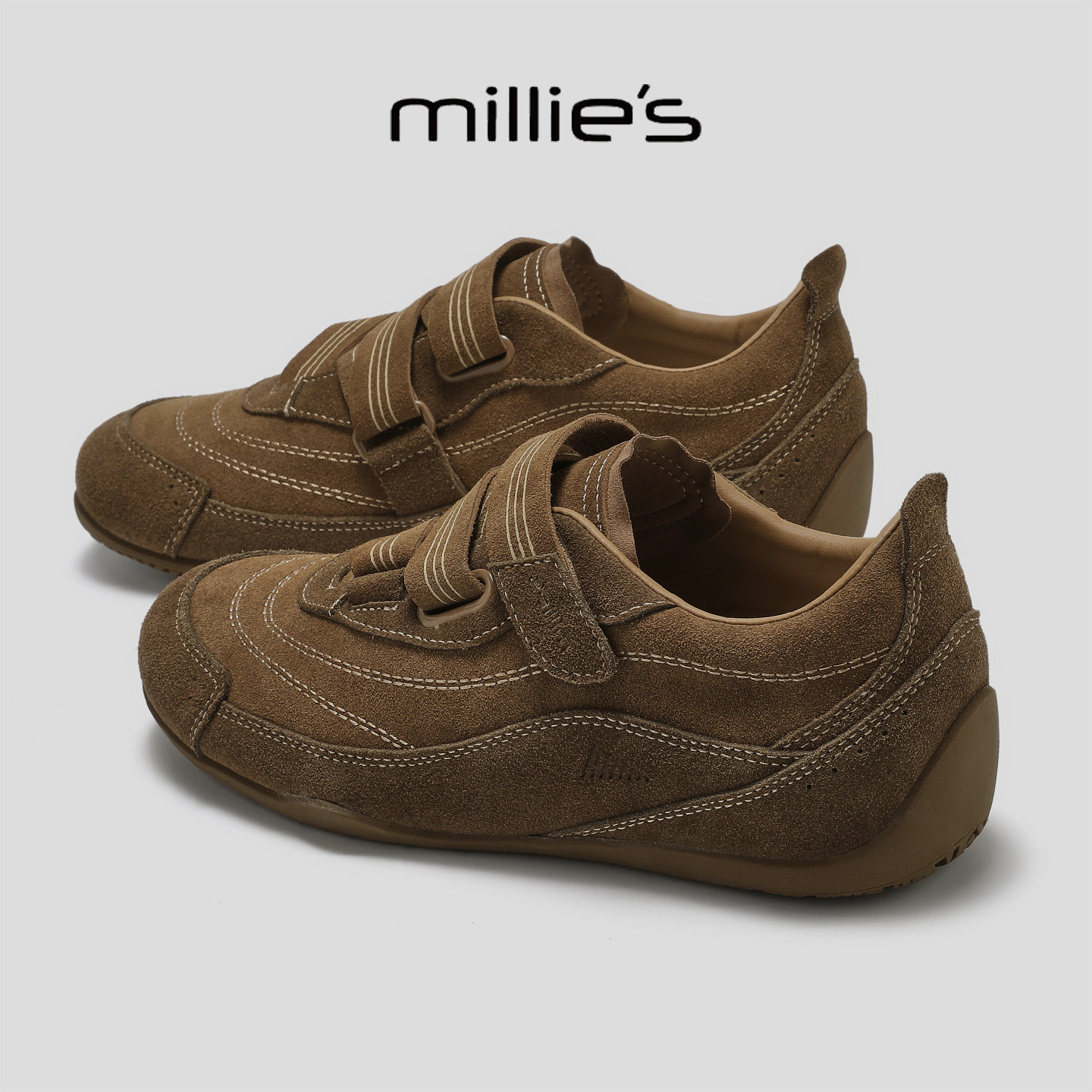 MILLIE'S/妙丽2025新款秋冬复古勃肯鞋女平底休闲鞋百搭运动鞋,淘宝优惠券,粉丝福利购,淘宝优惠卷