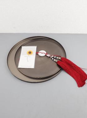 现0057代简约不锈收纳托盘摆件钢厅客板厅茶几餐样间家居桌面软装