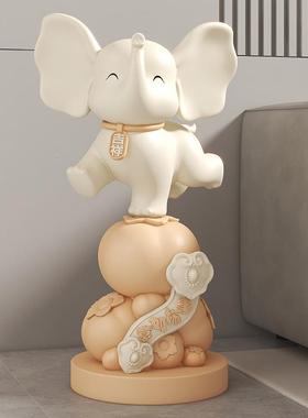 实力工厂QJ2647厅事如吉事祥大象大型落地意大摆件客沙发旁电视柜