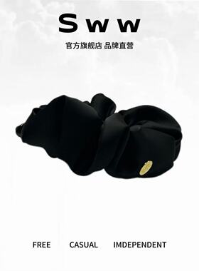 SWW/新款褶皱缎面加大号香蕉夹网红高级感百搭时尚法式发饰头饰