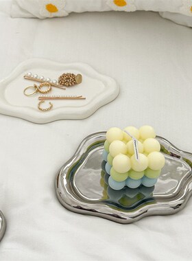 首饰盘饰品展示盘陶瓷盘摆件装饰云朵盘 香薰蜡烛托盘 钥匙收纳盘