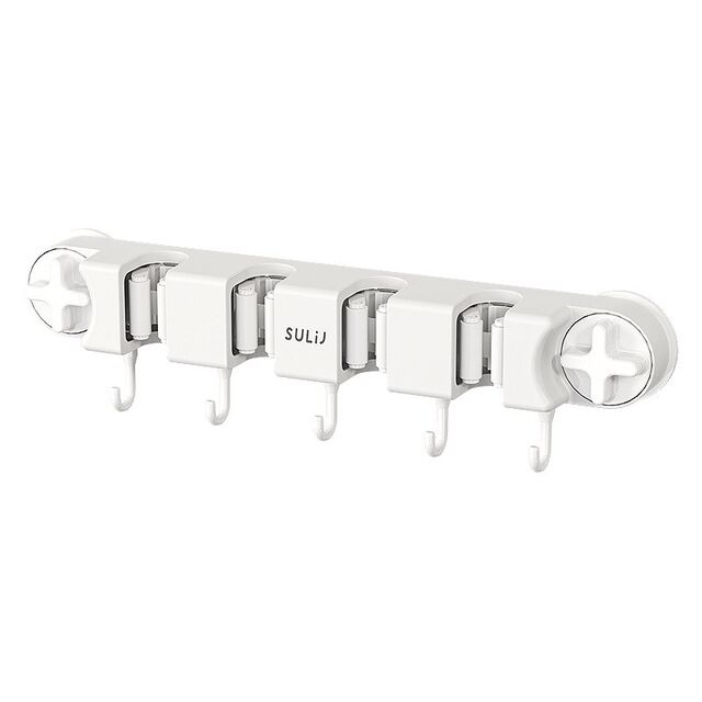 Suction cup mop clip without punching wall hanging strong mop hook storage household bathroom balcony storage mop rack