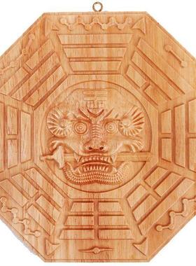 直销新款桃木八卦镜太极镜虎头八卦镜凸凹镜大小号家居门口工艺品