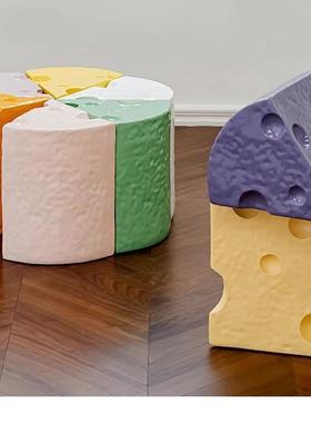 直销新款潮流家居奶酪芝士凳子家用门口换鞋凳网红创意客厅装饰品