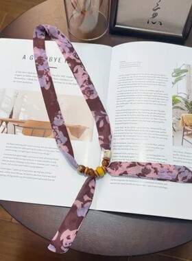 串珠丝巾女小众设计感可调节布艺