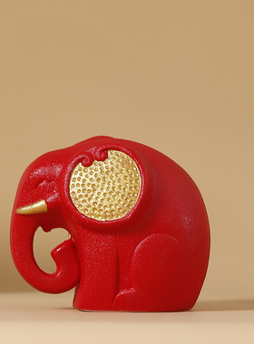 陶瓷大象摆件高级轻奢玄关酒柜装饰品家居客厅摆设桌面治愈小物件