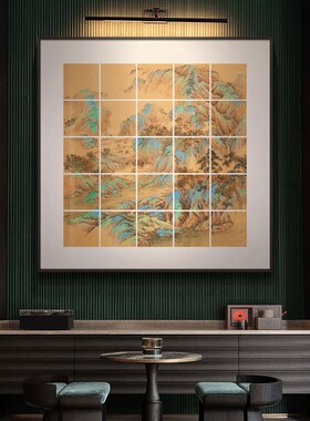 新中式客厅风景背景装饰画 酒店包厢餐厅浮雕壁饰浮雕肌理挂画