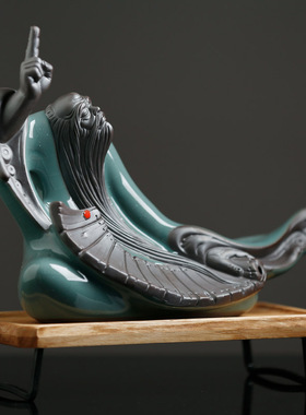 老子像 道德经陶瓷雕像工艺品摆件办公室客厅玄关博古架书房摆设