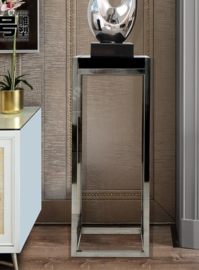 黑白根石材钢架花架不锈钢雕塑底座装饰艺术品摆件展示台落地