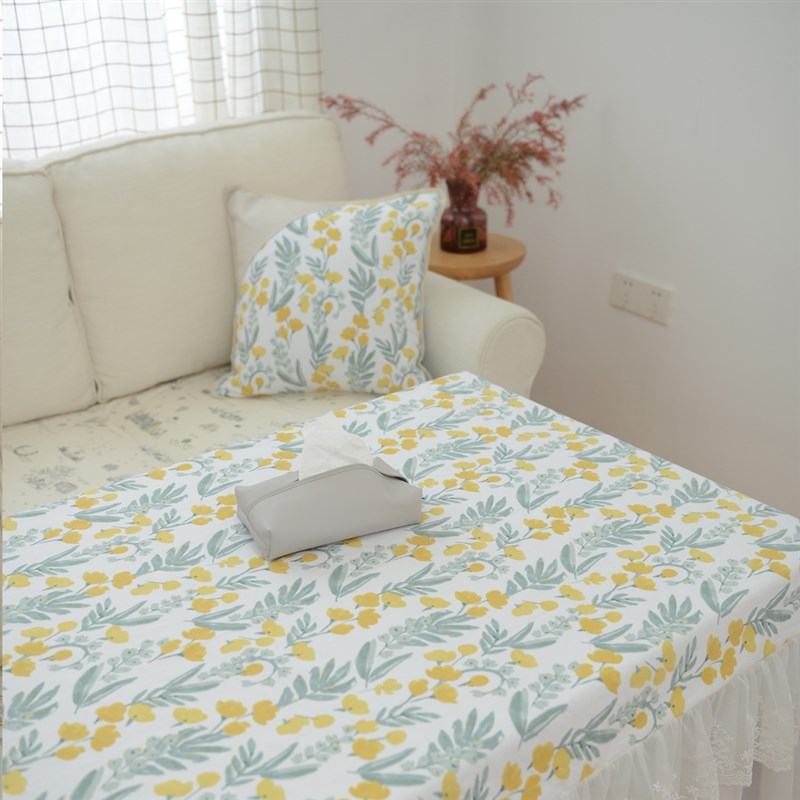 LUTO新品奶油风白纱蕾丝纱裙茶几电炉烤火桌桌罩防尘罩装饰罩定做 - 图1