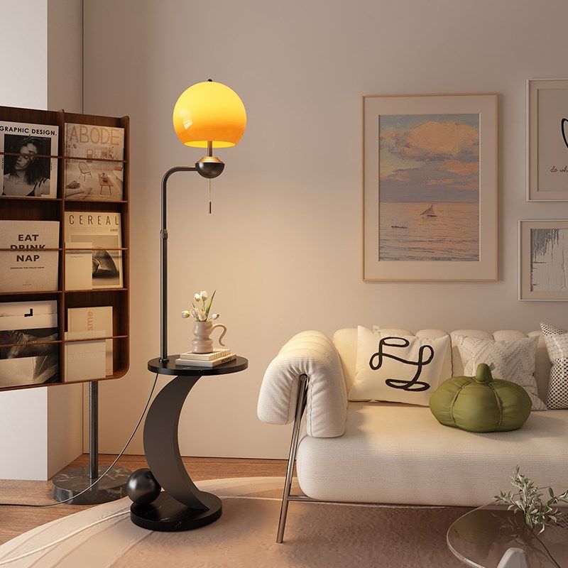 复古落地灯客厅沙发边几卧室中古置物架一体高级感轻奢氛围灯台灯,淘宝优惠券,粉丝福利购,淘宝优惠卷