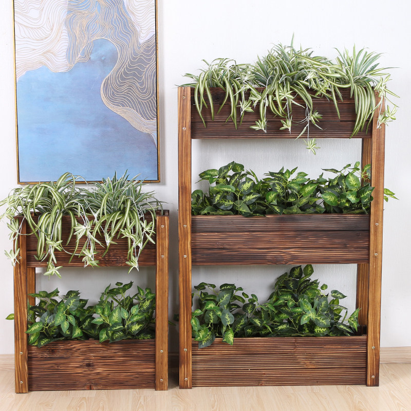 防腐木蔬菜种植箱多层种菜神器家庭阳台户外室外长方形庭院木花箱,淘宝优惠券,粉丝福利购,淘宝优惠卷