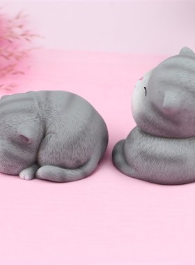 创意烘焙装饰生日蛋糕摆件可爱猫咪钱罐夜灯少女心房间桌面摆设