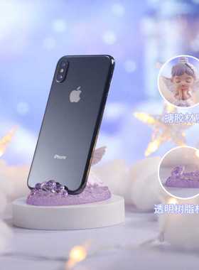 新款直销安妮芭蕾女孩手机支架卡通桌面树脂工艺摆件颜值多功能天