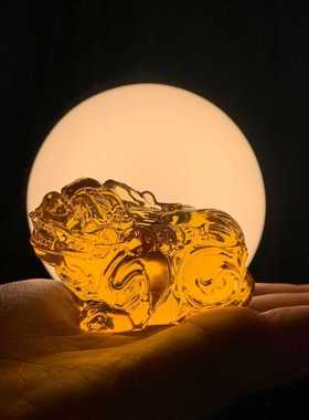 新款直销黄水晶琉璃招财貔貅摆件家居开业送礼佳品 水晶摆水晶工